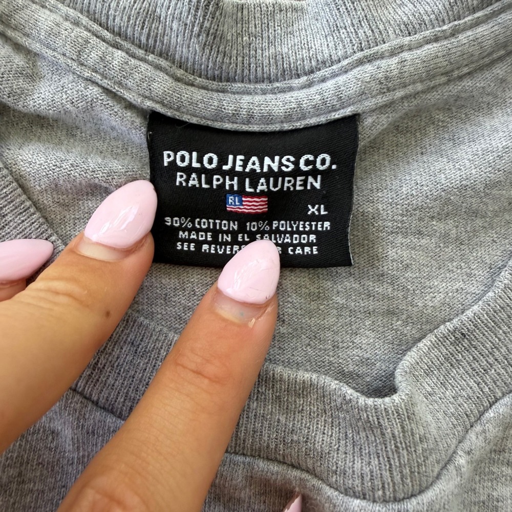Polo Jeans Co Ralph Lauren Mens XL Gray Sleeveless Muscle Tank Top Logo Graphic - Picture 5 of 6
